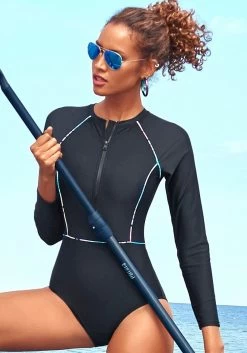 Reebok Bustierbikini -Beroemde Badkleding Winkel active by lascana badpak janni met lange mouwen ideaal voor sup zwart 8