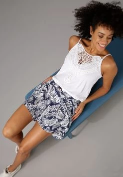 Aniston CASUAL Short Met Bloemen- Of Bladdessin - Leuk Zijn Beide 22 Aniston CASUAL Short Met Bloemen- Of Bladdessin - Leuk Zijn Beide -Beroemde Badkleding Winkel aniston casual short met bloemen of bladdessin leuk zijn beide blauw 6