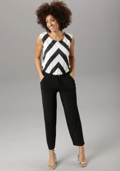 Feel Good Strandbroek 23 Feel Good Strandbroek -Beroemde Badkleding Winkel aniston selected jumpsuit met elastiek en bindstrik zwart