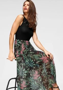 Beachtime T-shirt In Leuk Streepdessin -Beroemde Badkleding Winkel aniston selected zomerjurk met veelkleurige rok zwart 1