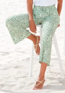 Beachtime Culotte Met Bladdessin (Met Een Bindceintuur)