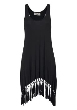 Remonte Sandalen Met Bloemapplicatie -Beroemde Badkleding Winkel beachtime lang shirt met franjes zwart