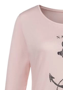 Beachtime Shirt Met Lange Mouwen Met Maritieme Print Voor -Beroemde Badkleding Winkel beachtime shirt met lange mouwen met maritieme print voor roze 3