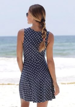 Beachtime Strandjurk Met Ankerprint -Beroemde Badkleding Winkel beachtime strandjurk met ankerprint blauw 5
