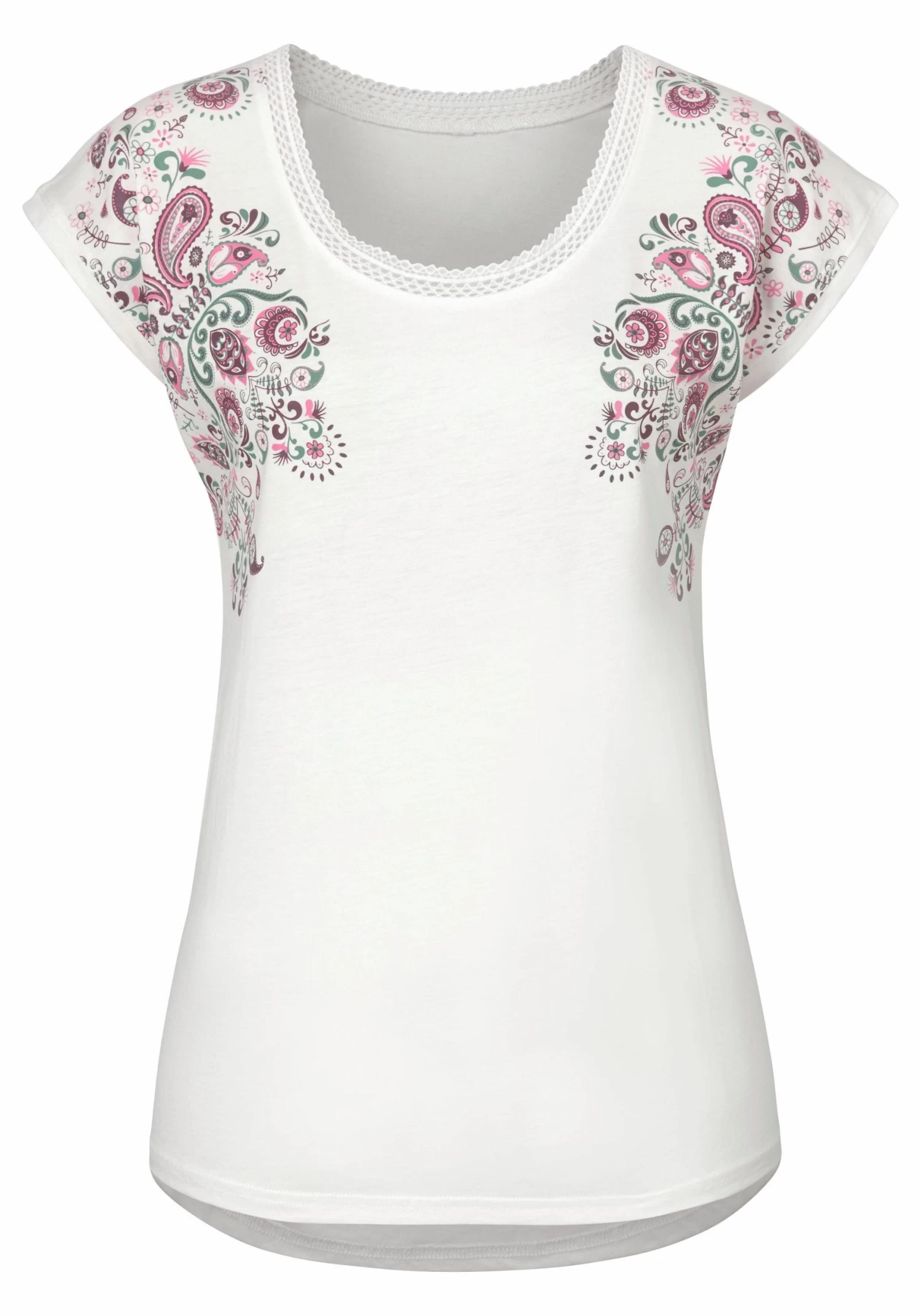 Beachtime T-shirt Met Fijne Kant Bij De Hals 2 Beachtime T-shirt Met Fijne Kant Bij De Hals - Image 2