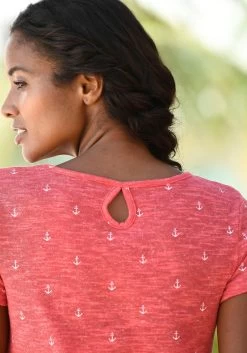 Beachtime T-shirt Met Maritieme Ankerprint (Set Van 2) -Beroemde Badkleding Winkel beachtime t shirt met maritieme ankerprint set van 2 multicolor 3