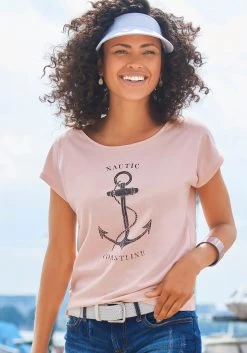 Vivance Shirt Met 3/4-mouwen Met Elastische Zoom (Set Van 2) 30 Vivance Shirt Met 3/4-mouwen Met Elastische Zoom (Set Van 2) -Beroemde Badkleding Winkel beachtime t shirt met maritieme print voor roze 1