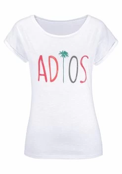 Beachtime T-shirt Met Modieuze Gezegden Frontprint "adios" -Beroemde Badkleding Winkel beachtime t shirt met modieuze gezegden frontprint adios wit 1