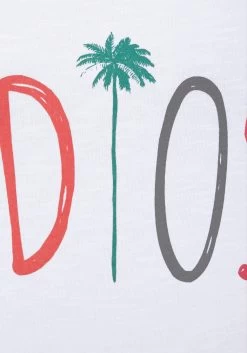 Beachtime T-shirt Met Modieuze Gezegden Frontprint "adios" -Beroemde Badkleding Winkel beachtime t shirt met modieuze gezegden frontprint adios wit 2