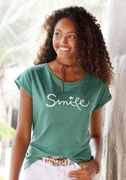 Remonte Sandalen 32 Remonte Sandalen -Beroemde Badkleding Winkel beachtime t shirt met modieuze gezegden frontprint smile groen