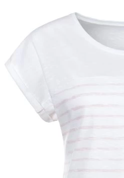 Beachtime T-shirt Modieus Gestreept -Beroemde Badkleding Winkel beachtime t shirt modieus gestreept roze 2