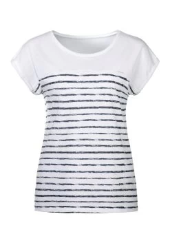 Beachtime T-shirt Modieus Gestreept (Set Van 2) -Beroemde Badkleding Winkel beachtime t shirt modieus gestreept set van 2 wit 3