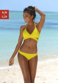 Vivance Gebreide Trui Met Boothals -Beroemde Badkleding Winkel bench triangelbikini in wikkellook geel