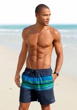 KangaROOS Zwemshort Adams Met Groot Logo-opschrift -Beroemde Badkleding Winkel bench zwemshort met contrastkleurige strepen blauw 7