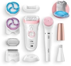 Braun Epilator Silk-épil 9 9-975 6-in-1 Draadloze Wet&Dry Ontharing – Epilator, Scheerapparaat, Peeling, Reinigingskit Voor Gezicht En Lichaam