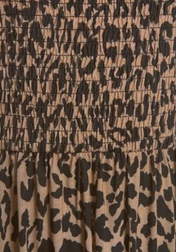 Buffalo Midi-jurk Met Een Gesmokte Top En Animal-print 21 Buffalo Midi-jurk Met Een Gesmokte Top En Animal-print -Beroemde Badkleding Winkel buffalo midi jurk met een gesmokte top en animal print bruin 5