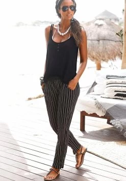 Buffalo Strandbroek Met Streepprint -Beroemde Badkleding Winkel buffalo strandbroek met streepprint zwart 12