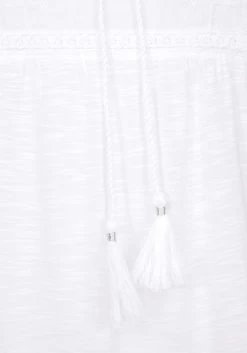 Buffalo Strandshirt Met Borduursel En Kwasten -Beroemde Badkleding Winkel buffalo strandshirt met borduursel en kwasten wit 5