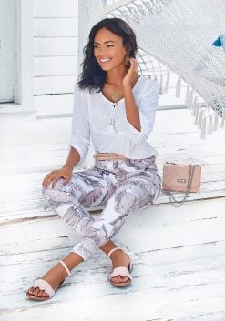 Buffalo Strandshirt Met Borduursel En Kwasten -Beroemde Badkleding Winkel buffalo strandshirt met borduursel en kwasten wit 7