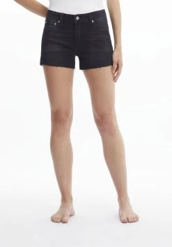 Calvin Klein Short MID RISE SHORT Met Iets Gerafelde Voetzoom -Beroemde Badkleding Winkel calvin klein short mid rise short met iets gerafelde voetzoom zwart 6