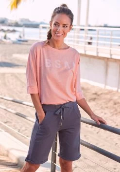Beachtime Strandjurk Met Stippenprint 32 Beachtime Strandjurk Met Stippenprint -Beroemde Badkleding Winkel elbsand shirt met 3 4 mouwen iduna in gemeleerde look roze 7