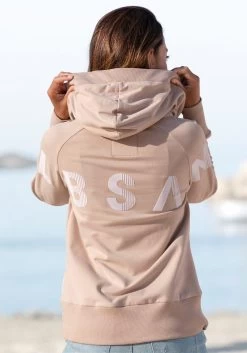 Elbsand Badpak Met Grote Letters 28 Elbsand Badpak Met Grote Letters -Beroemde Badkleding Winkel elbsand sweatvest kekoa met grote logoprint achter beige 1