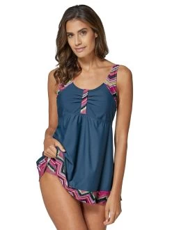 Vivance Shirt Met 3/4-mouwen Met Modieuze Smokinzet -Beroemde Badkleding Winkel feel good tankinitop blauw 24