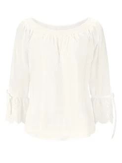 Heine Blouse Met Carmenhals -Beroemde Badkleding Winkel heine blouse met carmenhals beige 4