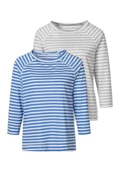 Venice Beach Shirt Met Korte Mouwen Met Frontprint -Beroemde Badkleding Winkel his shirt met 3 4 mouwen set van 2 blauw