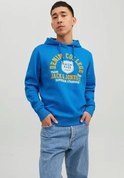 Elbsand Badpak Met Grote Letters 25 Elbsand Badpak Met Grote Letters -Beroemde Badkleding Winkel jack jones hoodie logo sweat hood blauw 1