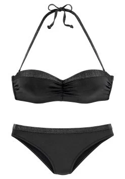 Buffalo Zomerjurk Met Stippenprint 27 Buffalo Zomerjurk Met Stippenprint -Beroemde Badkleding Winkel jette joop beugelbikini in bandeaumodel met glinsterende inzetten zwart 6