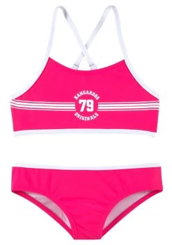 Buffalo Bandeaubikini Karo Kids Met Unikleurige Details -Beroemde Badkleding Winkel kangaroos bustierbikini sporty met sportieve frontprint roze 5