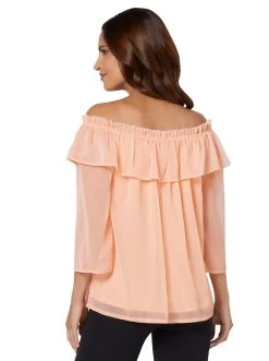 Lady Blouse Met Carmenhals -Beroemde Badkleding Winkel lady blouse met carmenhals oranje 5