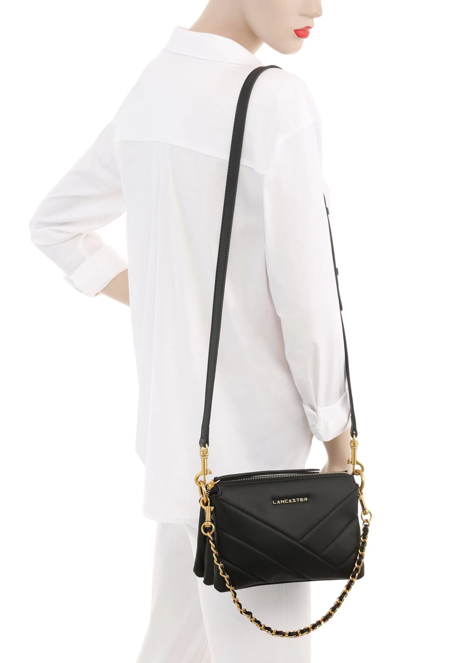 LANCASTER Schoudertas Clutch Small Soft Matelassé Met Goudkleurige Details 2 LANCASTER Schoudertas Clutch Small Soft Matelassé Met Goudkleurige Details - Image 2