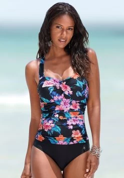 Vivance Badpak Leilani Met Bloemenprint 21 Vivance Badpak Leilani Met Bloemenprint -Beroemde Badkleding Winkel lascana badpak met haltermodel en modellerend effect zwart 3