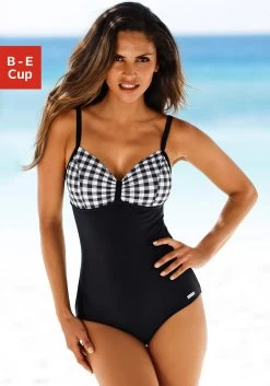 Venice Beach Badpak KARIBIK Met Een Trendy All-over Print En Modellerend Effect -Beroemde Badkleding Winkel lascana badpak met zwart witte contrastdetails en modellerend effect zwart