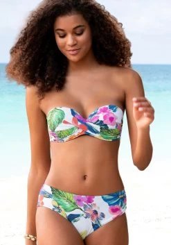 S.Oliver RED LABEL Beachwear Strandbroek Met Hoog Splitje Onder In De Pijpen -Beroemde Badkleding Winkel lascana beugelbikini in bandeaumodel zomers gedessineerd wit 3