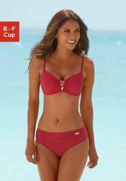 Buffalo Push-upbikini Met Gevlochten Detail Achter -Beroemde Badkleding Winkel lascana beugelbikini met paillettengarnering rood 4