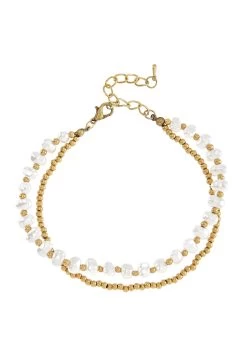 Venice Beach Badslippers Slippers Ultralicht Met Glitterband Veganistisch 34 Venice Beach Badslippers Slippers Ultralicht Met Glitterband Veganistisch -Beroemde Badkleding Winkel lascana enkelkettinkje met zoetwaterparels namaakmodellen goud 4