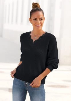 Only Short ONLSMILLA 24 Only Short ONLSMILLA -Beroemde Badkleding Winkel lascana gebreide trui met kanten rand zwart 4