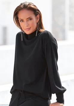 Only Short ONLVIVA LIFE HW BELT SHORTS -Beroemde Badkleding Winkel lascana gebreide trui met staand kraagje zwart 5