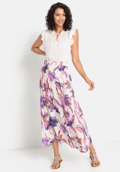 Buffalo Top Met Spaghettibandjes Met Modieuze Rand Met Kwastjes -Beroemde Badkleding Winkel lascana maxirok 9