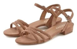 Vivance Badpak Met Krijtstrepen -Beroemde Badkleding Winkel lascana sandalen met gevlochten riempjes bruin 4