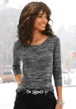 KangaROOS Triangelbikini Met Batikdesign -Beroemde Badkleding Winkel lascana shirt met 3 4 mouwen met goudkleurige knopen set grijs 2