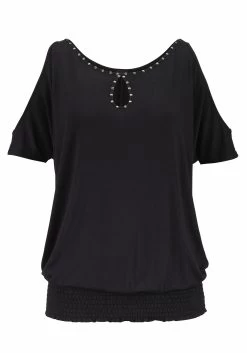 S.Oliver RED LABEL Beachwear Strandbroek Met Hoog Splitje Onder In De Pijpen -Beroemde Badkleding Winkel lascana shirt met korte mouwen met aantrekkelijke hals zwart 1