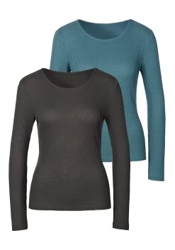 S.Oliver RED LABEL Beachwear T-shirt Met Sierbandjes Bij De Hals 36 S.Oliver RED LABEL Beachwear T-shirt Met Sierbandjes Bij De Hals -Beroemde Badkleding Winkel lascana shirt met lange mouwen in modieuze pique look set van 2 groen 1