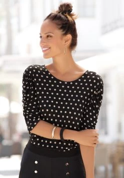 Only Short ONLCUBA LIFE PAPERBAG -Beroemde Badkleding Winkel lascana shirt met ronde hals met pofmouwen zwart 4