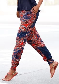 Only Zomerrok ONLSTELLA LIFE MIDI SKIRT CS PTM -Beroemde Badkleding Winkel lascana strandbroek met paisleyprint blauw 1