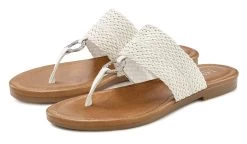 S.Oliver Short Met Steek- En Achterzakken -Beroemde Badkleding Winkel lascana teenslippers met ringapplicatie wit 4