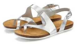 Vivance Jerseyjurk 35 Vivance Jerseyjurk -Beroemde Badkleding Winkel lascana teenslippers van leer met kurkvoetbed zilver 1